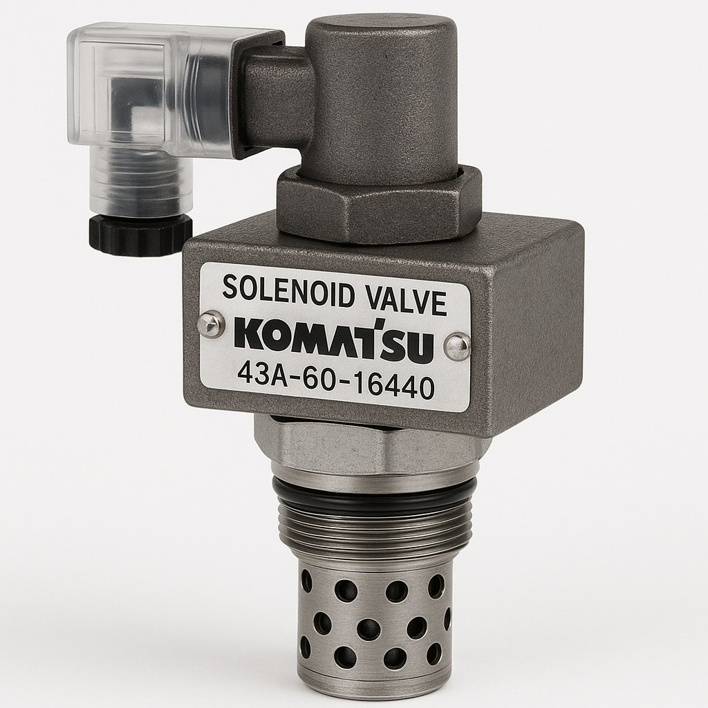 شیر برقی یا سلونوئید ولو (SOLENOID VALVE) دامپتراک و بیل مکانیکی کوماتسو/ شماره فنی: 43A-60-16440