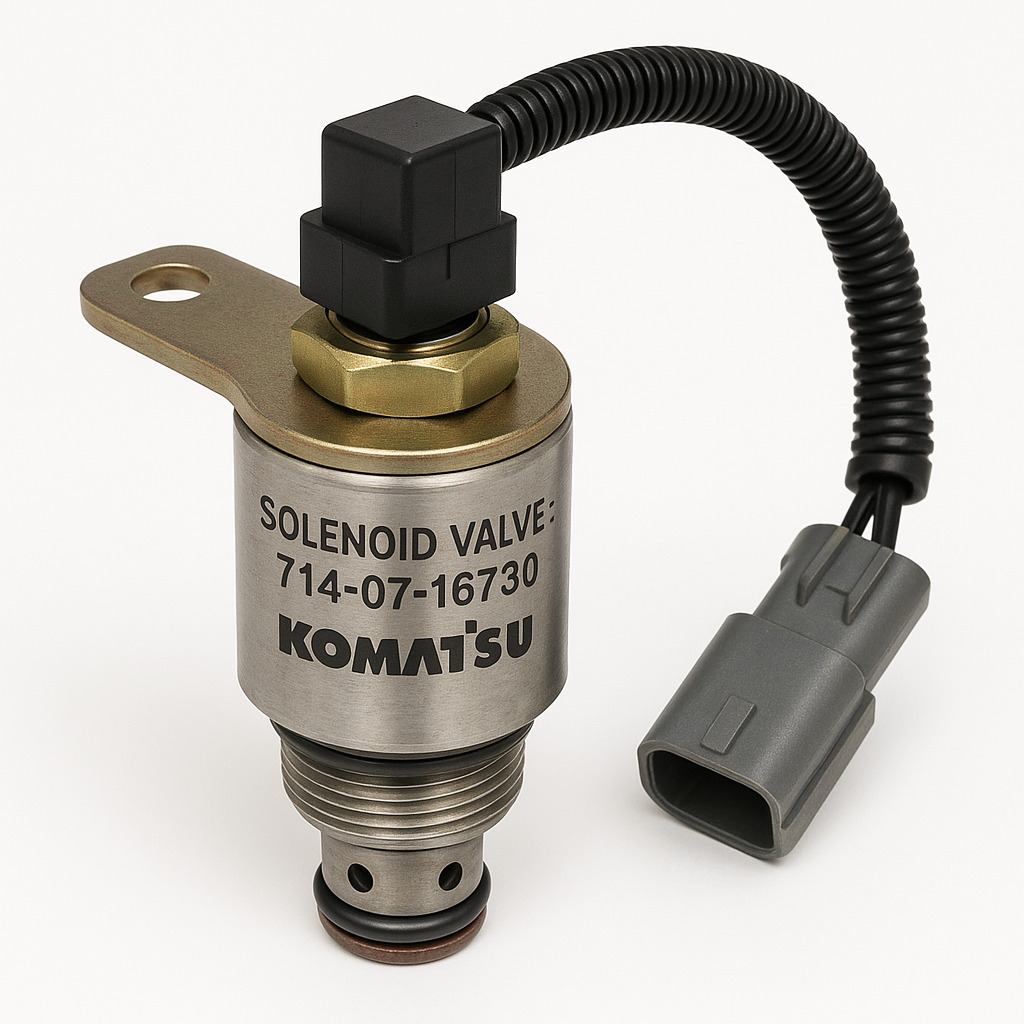 شیر برقی یا سلونوئید ولو (SOLENOID VALVE) لودر کوماتسو/ شماره فنی: 16730-07-714