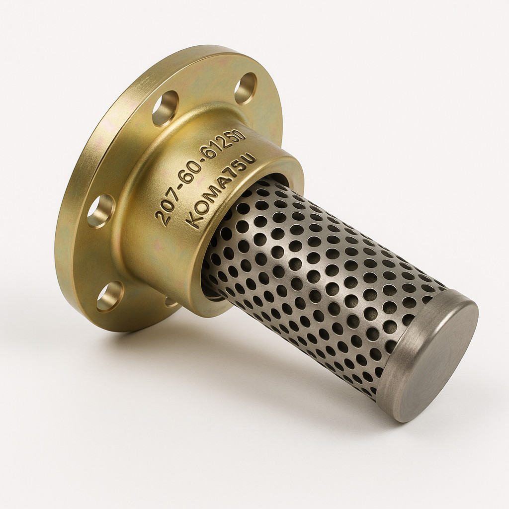 صافی (STRAINER) دامپتراک، لودر و بیل مکانیکی کوماتسو/ شماره فنی: 61250-60-207