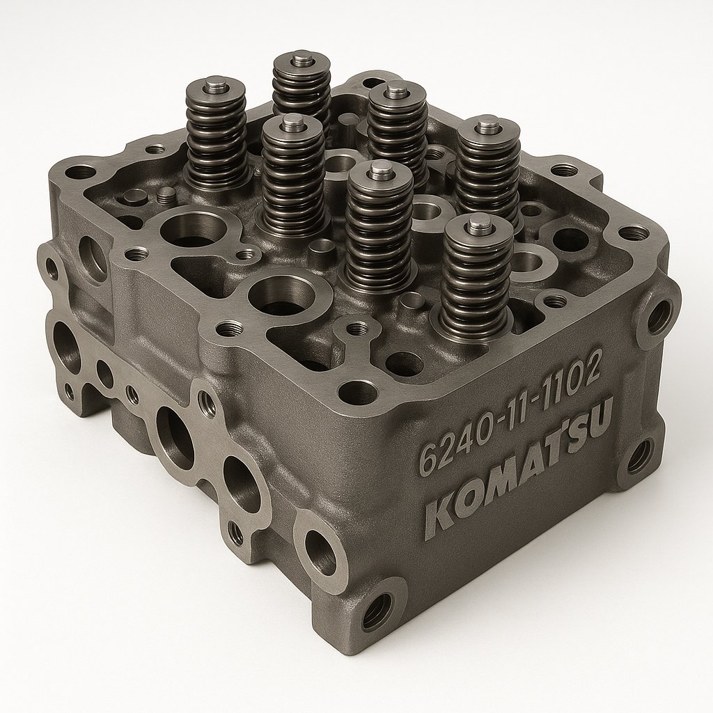 سرسیلندر (CYLINDER HEAD A) موتور دیزلی کوماتسو/ شماره فنی: 1102-11-6240