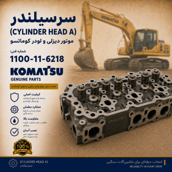 سرسیلندر (CYLINDER HEAD A) موتور دیزلی و لودر کوماتسو/ شماره فنی: 1100-11-6218